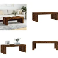 vidaXL Table basse chêne fumé 102x50x36 cm Bois composite - Table basse - Tables basses - Table d'appoint - Table de salon