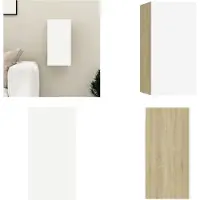 vidaXL Armoire TV Blanc Chêne Sonoma 30,5x30x60 cm Bois composite - Armoire TV - Armoire TV suspendue - Armoires TV suspendues