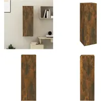 vidaXL Armoire TV chêne fumé 30,5x30x90 cm Bois composite - Armoire TV - Meubles TV - Support TV