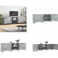 vidaXL Armoire TV gris béton 150x30x50 cm Bois composite - Meuble TV - Armoires TV - Supports TV - Meubles TV