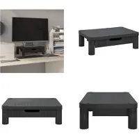 vidaXL Support d'écran noir 43x30,5x13 cm - Support d'écran - Rehausse de bureau - Rehausse d'écran - Support d'écran