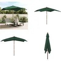 vidaXL Parasol avec mât en bois vert 300x300x273 cm