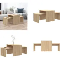 vidaXL Ensemble de table basse Chêne Sonoma 100x48x40 cm Bois composite - Table basse - Tables basses - Tables basses