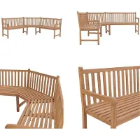 vidaXL Banc de jardin d'angle 185x185x90 cm bois massif teck - Banc d'angle - Bancs d'angle - Banc de jardin