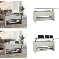 vidaXL Table basse gris béton 80x50x40 cm Bois composite - Table basse - Tables basses - Table d'appoint - Table de salon
