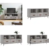 vidaXL Armoire TV Gris Sonoma 102x36x50 cm Bois composite - Armoire TV - Meubles TV - Support TV