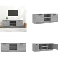 vidaXL Armoire TV gris béton 102x35x36,5 cm Bois composite - Armoire TV - Meubles TV - Supports TV