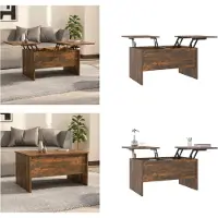 vidaXL Table basse chêne fumé 80x50x42,5 cm Bois composite - Table basse - Tables basses - Table d'appoint - Table de salon