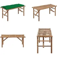vidaXL Banc de jardin pliable avec support 118 cm Bambou - Banc de jardin - Banc de terrasse - Bancs de terrasse