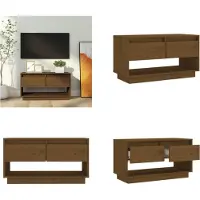 vidaXL Armoire TV Marron Miel 74x34x40 cm Pin massif - Armoire TV - Meubles TV - Supports TV