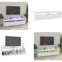vidaXL Armoires TV 2 pcs. avec lampes LED Blanc 75x35x40 cm - Armoire TV - Meubles TV - Supports TV