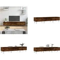 vidaXL Armoire TV chêne fumé 150x36x30 cm Bois composite - Armoire TV - Meubles TV - Supports TV
