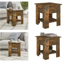 vidaXL Table basse chêne fumé 40x40x42 cm Bois composite - Table basse - Tables basses - Table - Table de salon