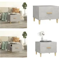 vidaXL Table basse gris béton 50x50x40 m Bois composite - Table basse - Tables basses - Table d'appoint - Table de salon