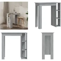 vidaXL Table de bar avec étagère Gris Sonoma 102x50x103,5 cm Bois composite - Table de bar - Tables de bar - Table de bistrot - Table haute