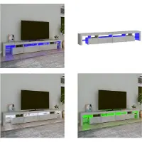vidaXL Armoire TV avec lampes LED gris béton 260x36,5x40 cm - Armoire TV - Panneaux TV - Armoire média