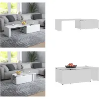 vidaXL Table basse blanche 150x50x35 cm Bois composite - Table basse - Tables basses - Table à café
