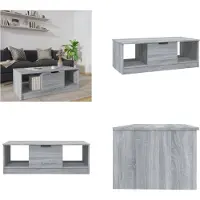 vidaXL Table basse Gris Sonoma 102x50x36 cm Bois composite - Table basse - Tables basses - Table à café - Table d'appoint