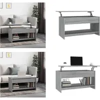 vidaXL Table basse Gris Sonoma 102x50x52,5 cm Bois composite - Table basse - Tables basses - Table d'appoint - Table de salon