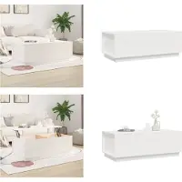 vidaXL Table basse blanche 100x50x35 cm Pin massif - Table basse - Tables basses - Table d'appoint - Table de salon