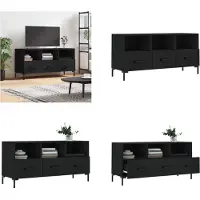 vidaXL Armoire TV Noir 102x36x50 cm Bois composite - Armoire TV - Meubles TV - Support TV