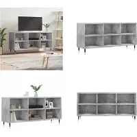 vidaXL Armoire TV gris béton 103,5x30x50 cm Bois composite - Armoire TV - Panneaux TV - Tableau TV