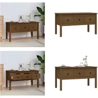 vidaXL Table basse brun miel 102x49x55 cm Pin massif - Table basse - Tables basses - Table d'appoint - Table de salon