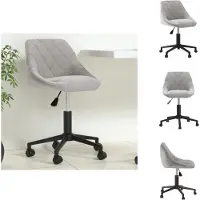 vidaXL Chaise de bureau Pivotante Gris clair Velours - Chaises de bureau