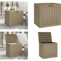 vidaXL Coffre de jardin Marron clair 55,5x43x53 cm Polypropylène - Coffre de jardin - Coffres de jardin - Boîte de rangement