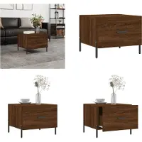 vidaXL Table basse marron aspect chêne 50x50x40 cm Bois composite - Table basse - Tables basses - Table d'appoint