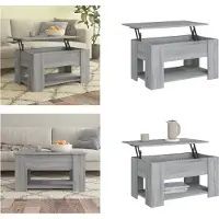 vidaXL Table basse Gris Sonoma 79x49x41 cm Bois composite - Table basse - Tables basses - Table basse réglable en hauteur - Table d'appoint