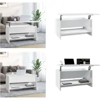 vidaXL Table basse Blanc 80x50x40 cm Bois composite - Table basse - Tables basses - Table d'appoint - Table de salon