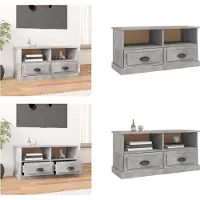 vidaXL Armoire TV gris béton 93x35,5x45 cm Bois composite - Armoire TV - Meubles TV - Supports TV