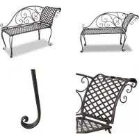 vidaXL Chaise longue de jardin 128 cm Acier antique brun - Banc de jardin - Banc de terrasse - Banc de terrasse
