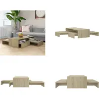 vidaXL Ensemble table de salon Chêne Sonoma 100x100x26,5 cm Bois composite - Table basse - Tables basses - Tables à café
