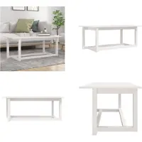 vidaXL Table basse blanche 110x55x45 cm Pin massif - Table basse - Tables basses - Table d'appoint - Table de salon