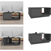 vidaXL Table basse Gris 80x50x35,5 cm Pin massif - Table basse - Tables basses - Table d'appoint - Table de salon