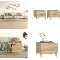 vidaXL Tables basses 2pcs Chêne Sonoma 50x50x40 cm Bois composite - Table basse - Tables basses - Table d'appoint - Table de salon