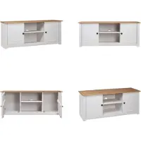 vidaXL Armoire TV Blanc 120x40x50 cm Pin massif de Panama - Armoire TV - Armoires TV - Table TV