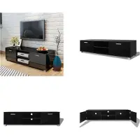 vidaXL Armoire TV noir brillant 140x40,5x35 cm - Armoire TV - Armoire Hi-Fi - Armoires Hi-Fi