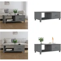 vidaXL Table basse HAMAR Gris foncé 100x55x35 cm Pin massif - Table basse - Tables basses - Table basse en bois - Table basse en bois massif