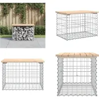 vidaXL Banc de jardin en gabions 63x44x42 cm Pin massif - Banc de jardin - Bancs de jardin - Banc extérieur - Banc extérieur