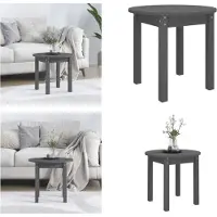 vidaXL Table basse Gris Ø 45x40 cm Pin massif - Table basse - Tables basses - Table d'appoint - Table de salon