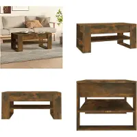 vidaXL Table basse chêne fumé 102x55x45 cm Bois composite - Table basse - Tables basses - Table de salon - Table basse