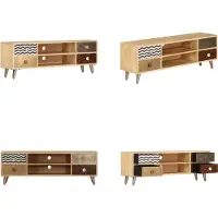 vidaXL Rangement TV 120 x 30 x 40 cm Bois massif Mango - Armoire TV - Meubles TV - Meubles TV