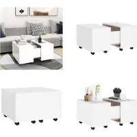 vidaXL Table basse Blanc 60x60x38 cm Bois composite - Table basse - Tables basses - Table de salon