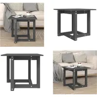 vidaXL Table basse Gris 50x50x45 cm Pin massif - Table basse - Tables basses - Table d'appoint - Table de salon