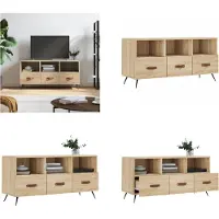 vidaXL Armoire TV Chêne Sonoma 102x36x50 cm Bois composite - Armoire TV - Meubles TV - Support TV