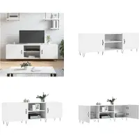 vidaXL Armoire TV Blanc 150x30x50 cm Bois composite - Meuble TV - Armoires TV - Supports TV - Meubles TV