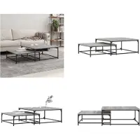 vidaXL Tables d'ensemble 2 pcs. Grau Sonoma Holzwerkstoff - Table d'ensemble - Tables d'ensemble - Tables empilables - Table basse d'ensemble